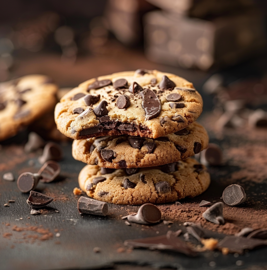 cookie maison, pépite de chocolat, sur une ardoise, fabrication artisanale